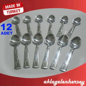 Ömür Boyu Garantili 12 Adet Paslanmaz Çelik Rostre Çay Kaşığı Seti