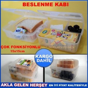 ÇOK FONKSİYONLU BESLENME KABI PRATİK BESLENME KUTUSU BEYAZ