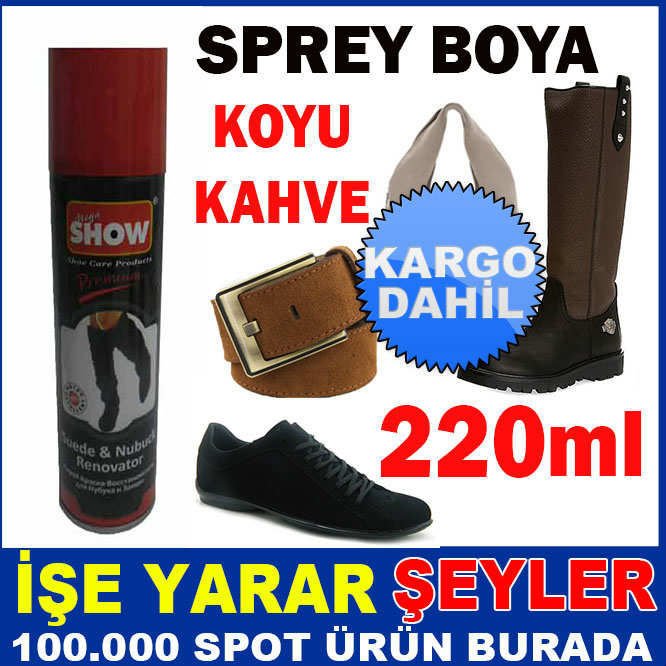 KOYU KAHVERENGİ SÜET-NUBUK DERİ SPREY BOYA -2