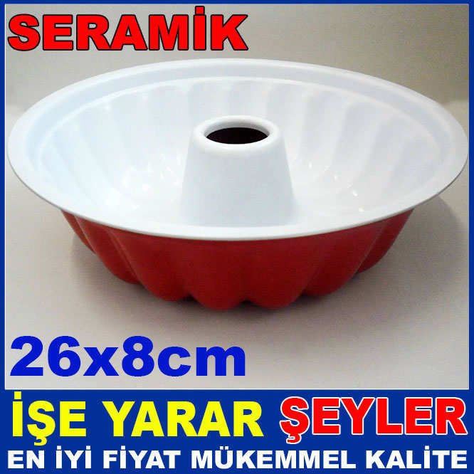 ORTA BOY DİLİMLİ YUVARLAK SERAMİK KEK KALIBI