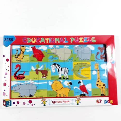 67 Parça Hayvanlar Alemi Eğitici Öğretici Plastik Blok Lego Puzzle