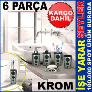 FLORA F-326 PUNTO 6 PARÇA  KROM BANYO SETİ KD