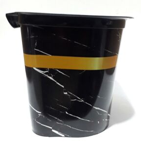 Mermer Desenli Askılı Kapaklı 27x20x18cm Boyutlarında Çöp Kutusu