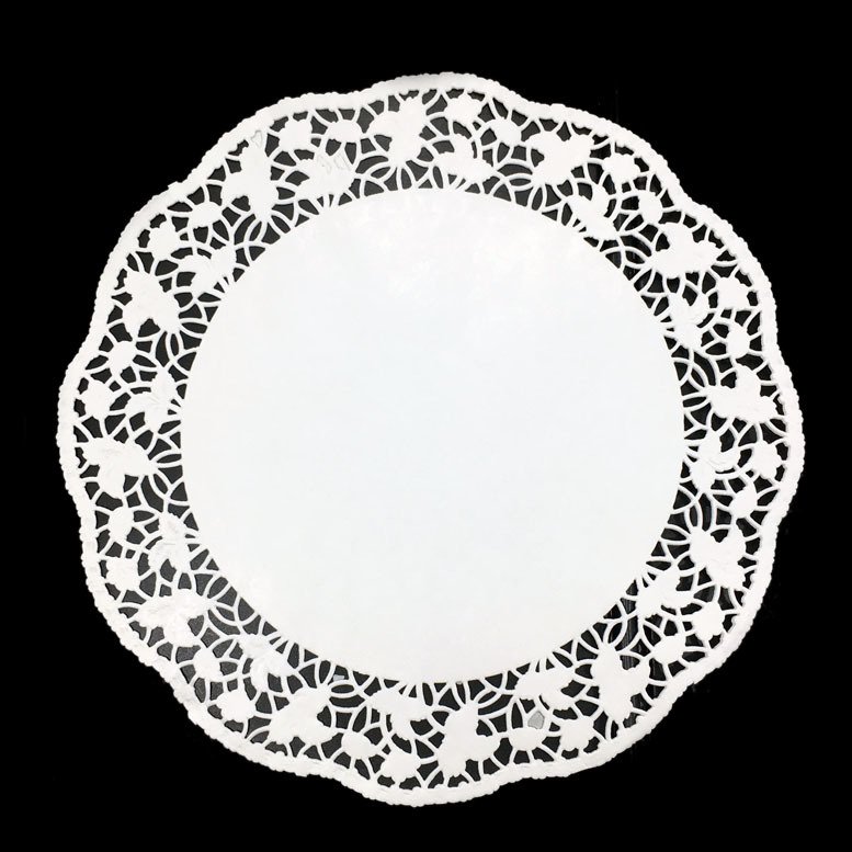 10 Adet Dantel Modeli Kağıt Yuvarlak Tepsi ve Tabak Altlığı Ø28cm Kağıt Altlık Peçete