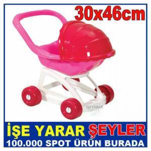 TENTELİ OYUNCAK BEBEK ARABASI 30x46 cm