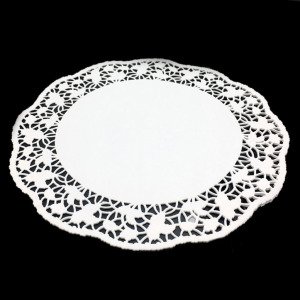 10 Adet Dantel Modeli Kağıt Yuvarlak Tepsi ve Tabak Altlığı Ø28cm Kağıt Altlık Peçete