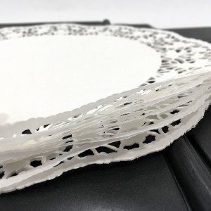 10 Adet Dantel Modeli Kağıt Yuvarlak Tepsi ve Tabak Altlığı Ø28cm Kağıt Altlık Peçete