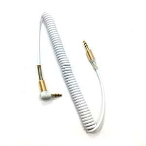 Altın Uçlu Spiralli 1.8 m Uzun Boy Aux Kablo 3.5mm En İyi Kalite Uzayıp Kısalan Aux Kablosu