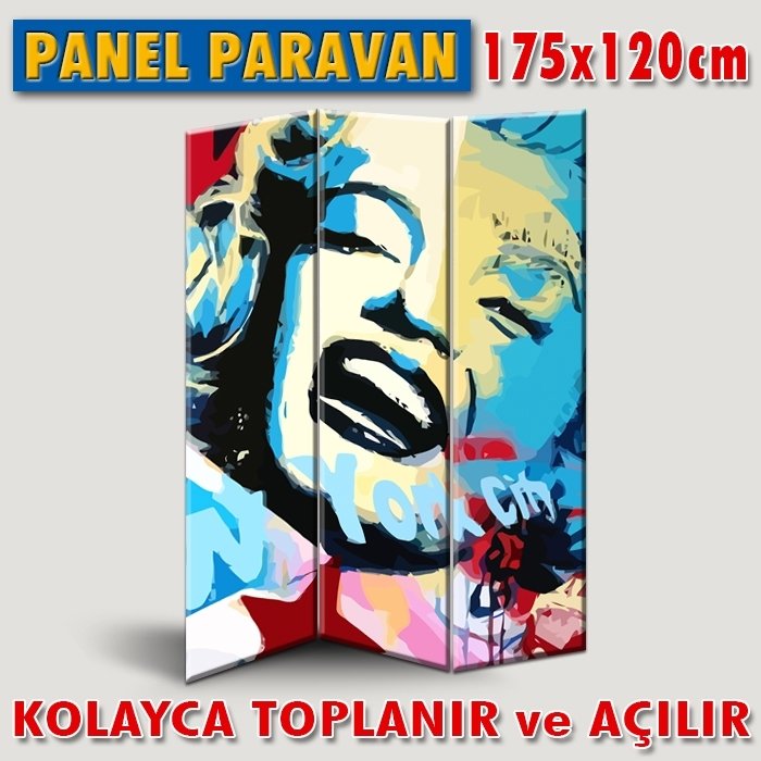 GÖRSELLİ KATLANIR PANEL BÖLME SİSTEMİ - POP-ART - MARILYN MONROE