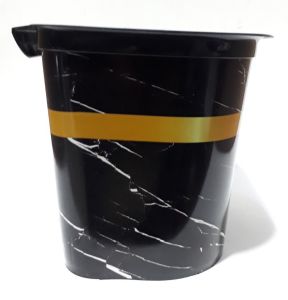 Mermer Desenli Askılı Kapaklı 27x20x18cm Boyutlarında Çöp Kutusu siyah