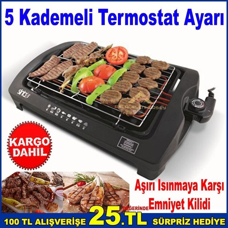 Sinbo Elektrikli Izgara 5 Kademe Termostat Ayarlı Mangal,Barbekü