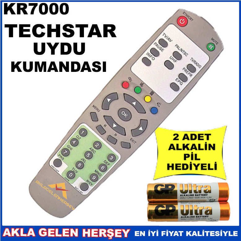 TECHSTAR UYDU CİHAZI Receiver KUMANDASI KR7000