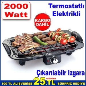 CVS Şölen Termostatlı Elektrikli Barbekü 2000Watt Kokusuz Barbekü