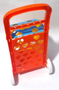 50x24x20cm Boyutunda Kapaklı ve 2 Tekerli Oyuncak Pazar Arabası