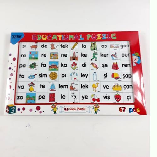67 Parça Resimlerle Heceler Eğitici Öğretici Plastik Blok Lego Puzzle