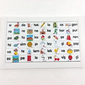 67 Parça Resimlerle Heceler Eğitici Öğretici Plastik Blok Lego Puzzle