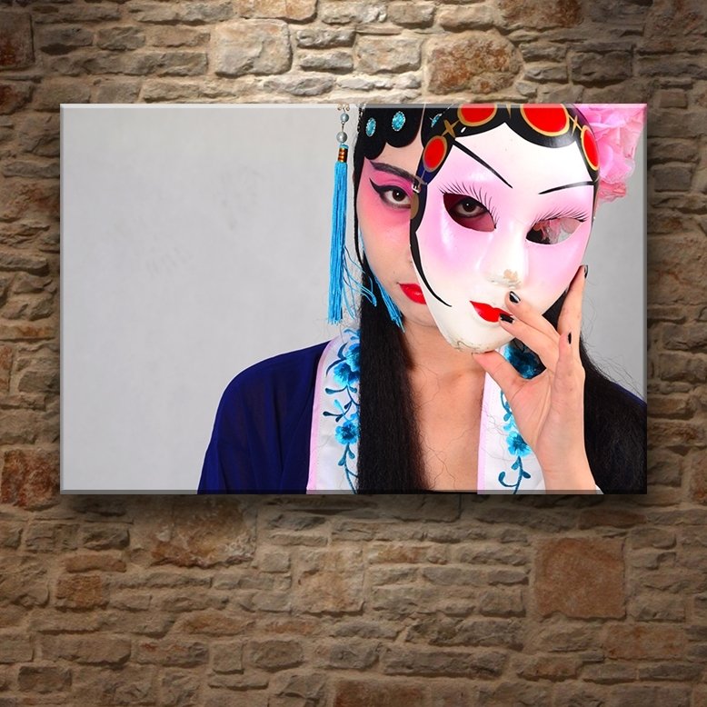 ÇİN OPERA MASKESİ 7 değişen ölçü ORİJİNAL KANVAS TABLO
