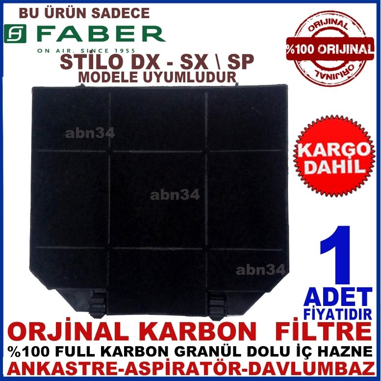 FABER STİLO DX SX\SP DAVLUMBAZ ASPİRATÖR KARBON FİLTRESİ-1013
