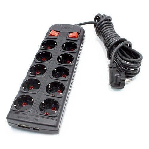 Sistem 2000 Uzatma Kablosu 10lu Grup Priz 5+5 Birbirinden Bağımsız 5 metre Kablolu Anahtarlı ADSL