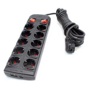 Sistem 2000 Uzatma Kablosu 10lu Grup Priz 5+5 Birbirinden Bağımsız 5 metre Kablolu Anahtarlı ADSL