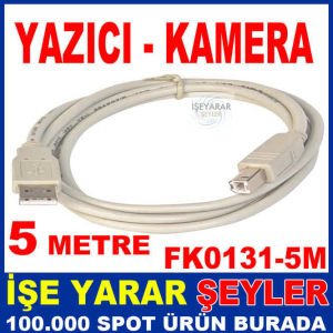 USB 2.0 YAZICI PRINTER DATA KABLOSU 5 METRE