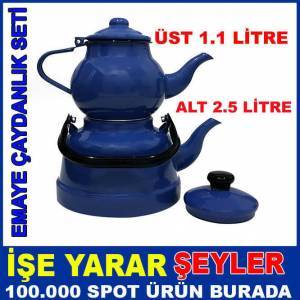 RETRO MAVİ ORTA BOY EMAYE ÇAYDANLIK SETİ