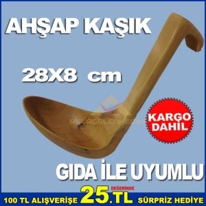 28x8 CM GIDA İLE TEMASA UYUMLU AHŞAP KAŞIK