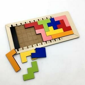 3D Katatetris Oyunu 14 Parça Ahşap Zeka Oyunu Tetris Oyunu 5+ Yaş