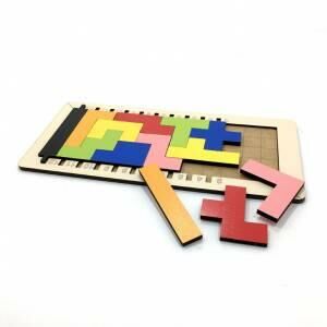 3D Katatetris Oyunu 14 Parça Ahşap Zeka Oyunu Tetris Oyunu 5+ Yaş