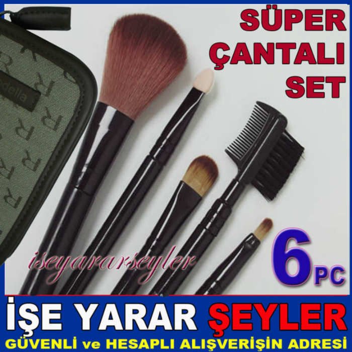 6pc PROFESYONEL KOZMETİK MAKYAJ FIRÇA SETİ 3renk