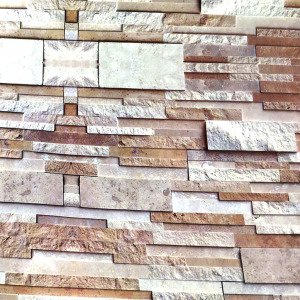 5mt Rulo 500x45cm Krem Bej Açık Kahve Taş Desen Kendi Yapışkanlı Pvc Folyo Duvar+Mobilya Kaplaması