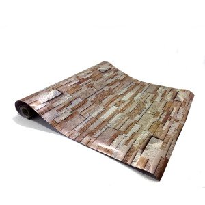 5mt Rulo 500x45cm Krem Bej Açık Kahve Taş Desen Kendi Yapışkanlı Pvc Folyo Duvar+Mobilya Kaplaması