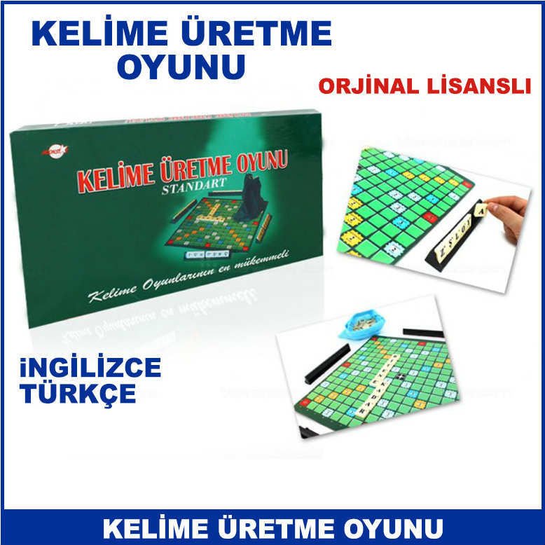 Kelime Üretme Oyunu Türkçe İngilizce Kelime Avı Scrabble Lisanslı Ürün