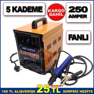 ÇANTA TİPİ 250 AMPER ELEKTRONİK 5 KADEMELİ FANLI KAYNAK MAKİNESİ