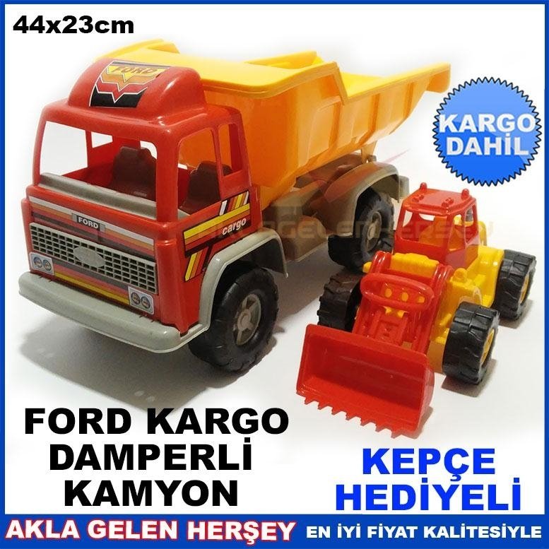 FORD KARGO DAMPERLİ KAMYON İLE KEPÇE 2'Lİ OYUNCAK SETİ