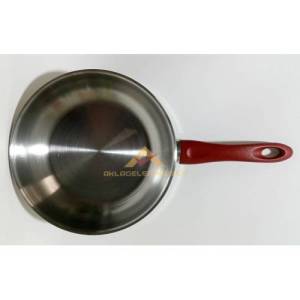 25cm ÇELİK TAVA İNDÜKSİYON ÇELİK KAPSÜL TABANLI TEK SAPLI ÇELİK KIZARTMA TAVASI