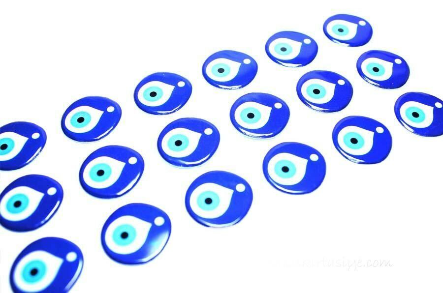 21 Adet nazar Boncuklu  3D kabartmalı Orta Boy Stıcker Seti 1.8 *1.9 Ebatlarında Kendinden Yapışkanlı