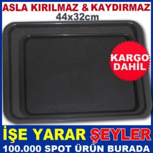 ASLA KIRILMAZ TEPSİ KAYDIRMAZ SERVİS TEPSİSİ 44c
