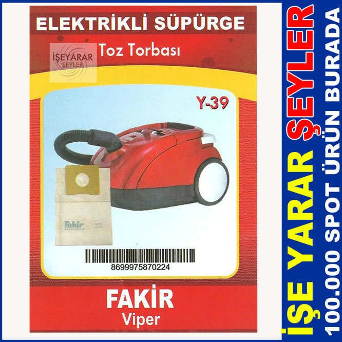 FAKİR ELEKTRİKLİ SÜPÜRGE TOZ TORBASI Y39