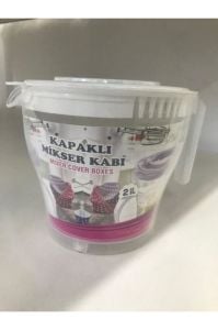 2 litre Çift Kapaklı Kırılmayan Özel Plastikten Üretilmiş Mikser Kabı