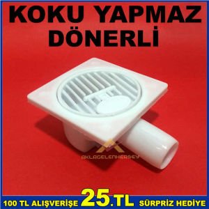 KOKU YAPMAZ DÖNERLİ LÜKS YER SİFONU 10x10cm -2