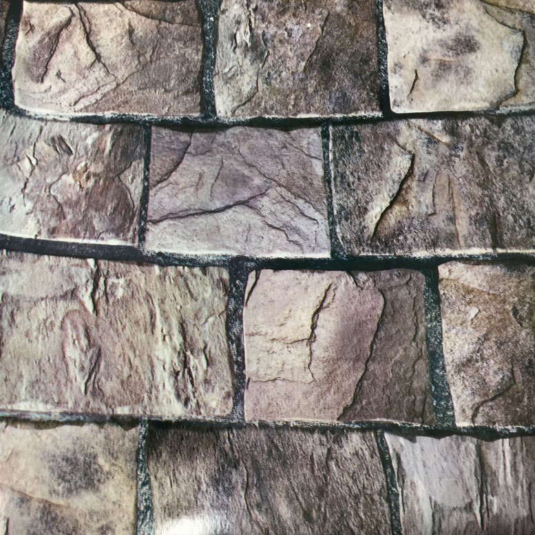 5mt Rulo 500x45cm Nefti Yeşil Koyu Bej Haki Taş Desen Pvc Folyo Yapışkanlı Duvar+Mobilya Kaplaması