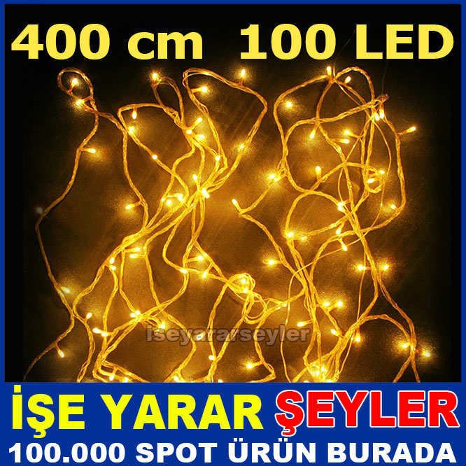100 ADET RENKLİ LEDLİ 400 CM YILBAŞI AĞACI SÜSÜ