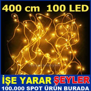100 ADET RENKLİ LEDLİ 400 CM YILBAŞI AĞACI SÜSÜ