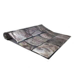 5mt Rulo 500x45cm Nefti Yeşil Koyu Bej Haki Taş Desen Pvc Folyo Yapışkanlı Duvar+Mobilya Kaplaması