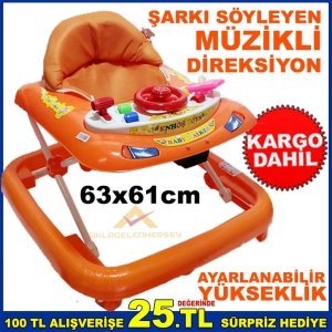 DİREKSİYONLU ŞARKI SÖYLEYEN MÜZİKLİ YÜRÜME ÖĞRETEN YÜRÜTEÇ TURUNC