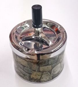 Taş Desen Üstten Basmalı Tasarım Metal Küllük Kötü Koku ve Dumanı Yok Edip Hapseden Kül Tablası