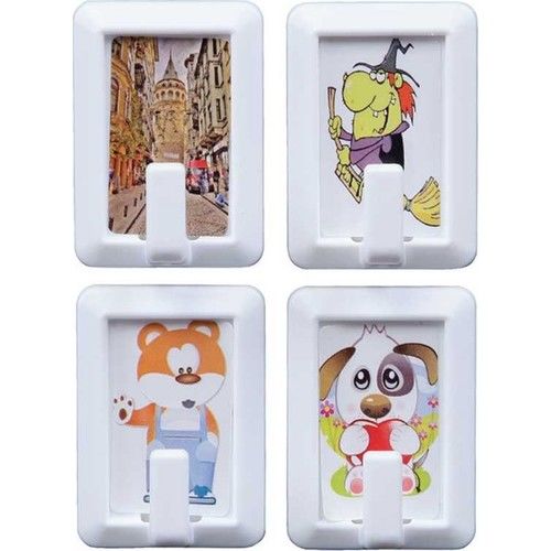 Zambak Kare Dörtlü Askı Kendinden Yapışkanlı Çok Fonksiyonlu 4 Adet Banyo Mutfak Askıları