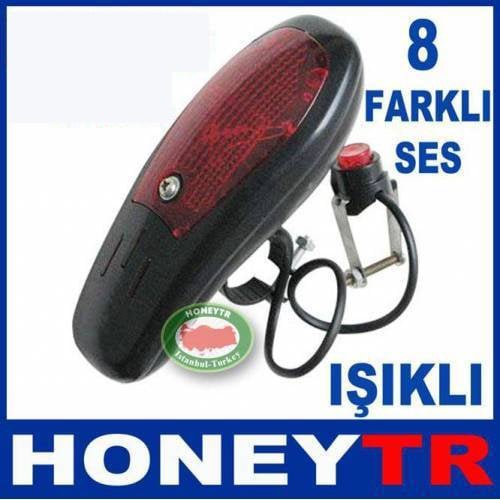 Pilli Bisiklet Kornası 8 Farklı Melodi