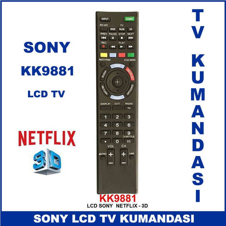 Sony Lcd Tv Kumandası KK9881 -Televizyon Kumandası